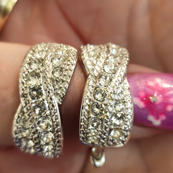 Moissanite 3 ct. Earrings in sterling silver - Picture 1 of 2